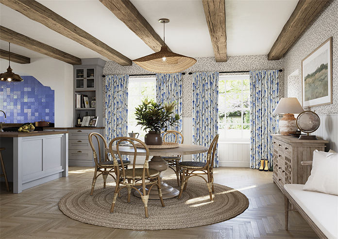 Wisteria Silk, Ink Blue - Made to Measure Curtains - Image 7